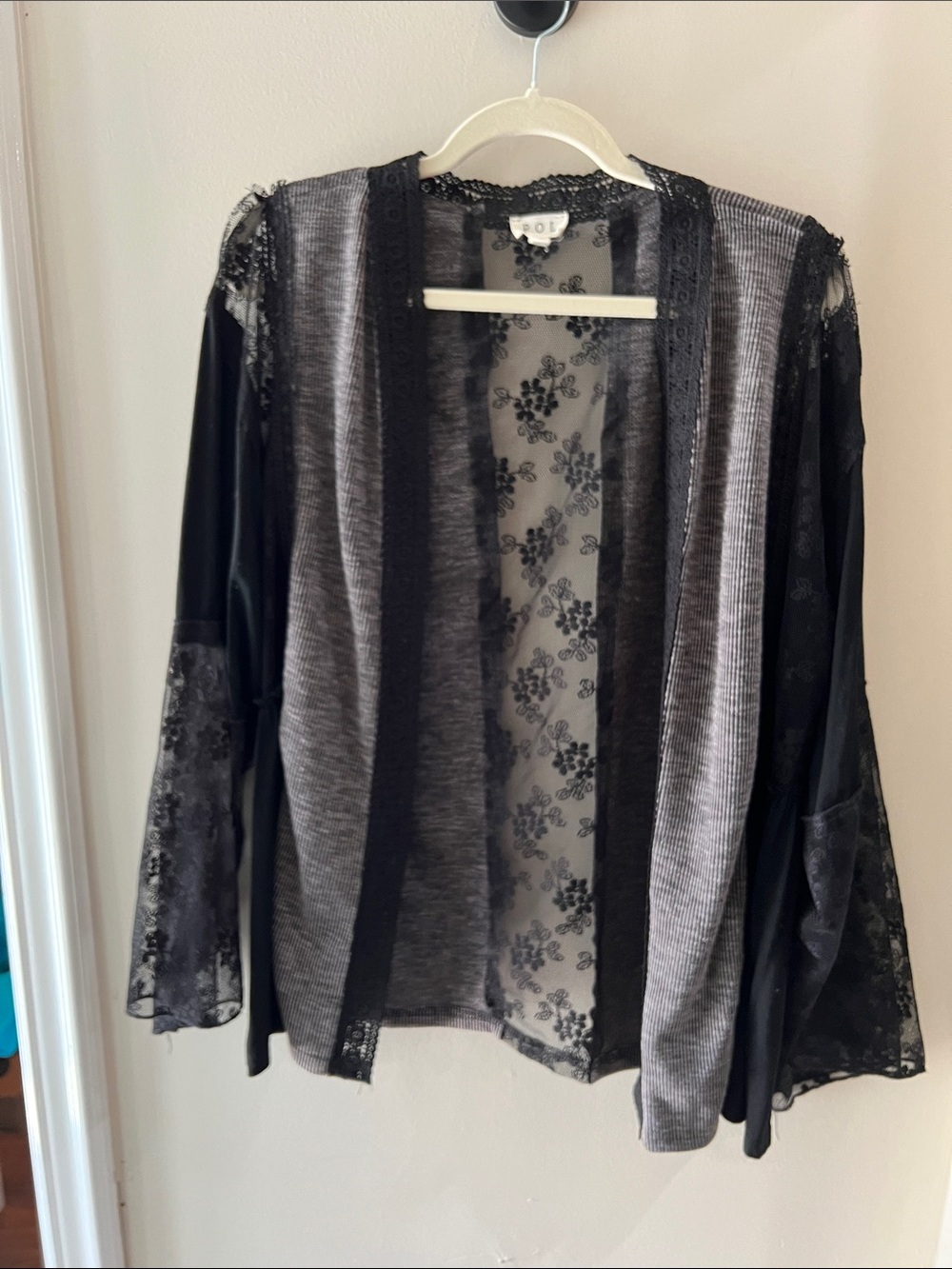 POL Black Lace Sheer Top